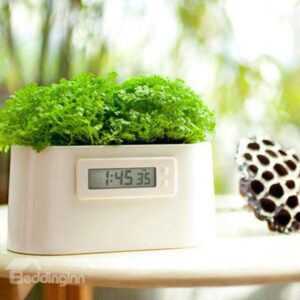 Elegant Creative Plants Conducting Electricity Design Table Clock