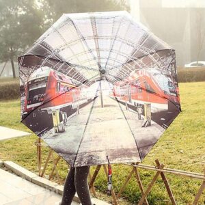 Elegant Creative Train Stain Scenery Pattern Umbrella