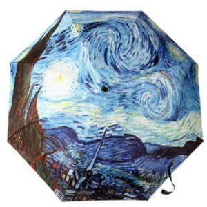 Elegant Creative Oil-painting Style Triple Folding Umbrella