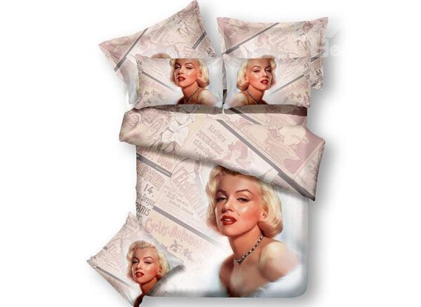 New Sexy Marilyn Monroe 100% Cotton 3D Print 4 Piece Duvet Cover Bedding Sets