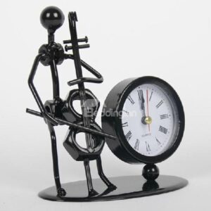 New Style Iron Man Playing the Cello Design Table Clock