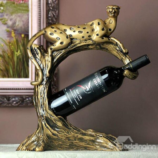 Stunning European Style Creative Leopard Shape Wine Rack