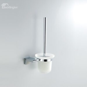 Chrome Finish Contemporary Style Brass Toilet Brush Holder