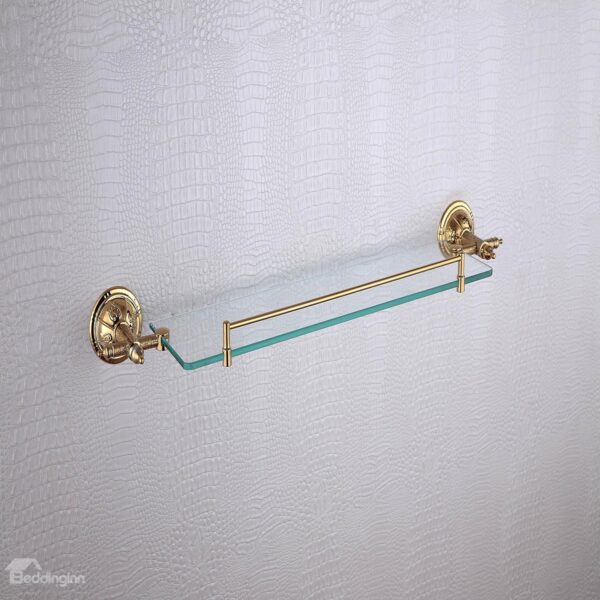 Antique Ti-PVD Shelf with Satin Glass