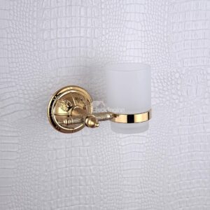 Ti-PVD Wall Mount Golden Tumbler Holder