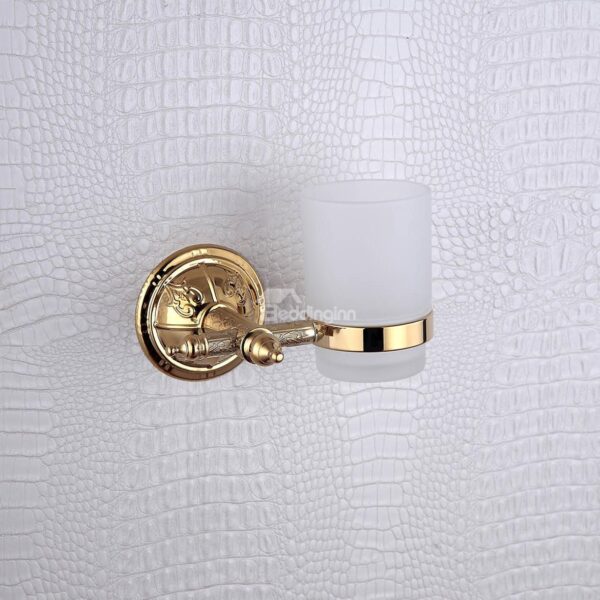 Ti-PVD Wall Mount Golden Tumbler Holder