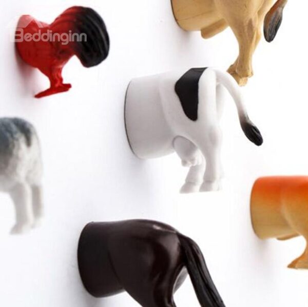 Amazing Cute Creative 6 Pieces Animal Hips Plastic Fridge Magnet