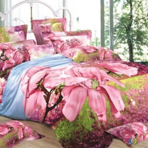 Pink Magnolia Print 3D Duvet Cover Sets