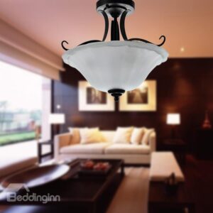 Amazing Glass Shade 3 Lights Flush Mount