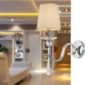 Fantastic Modern Style Fabric Shade Crystal Wall Light