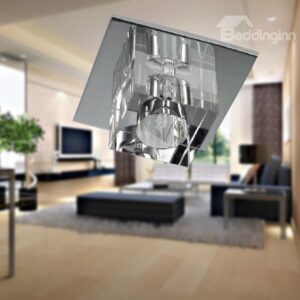 Simple Style Crystal 1 Light Flush Mount