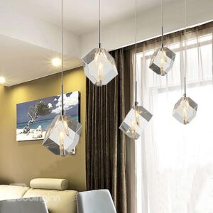 New Style Elegant Glass Shade 5 Lights Pendant