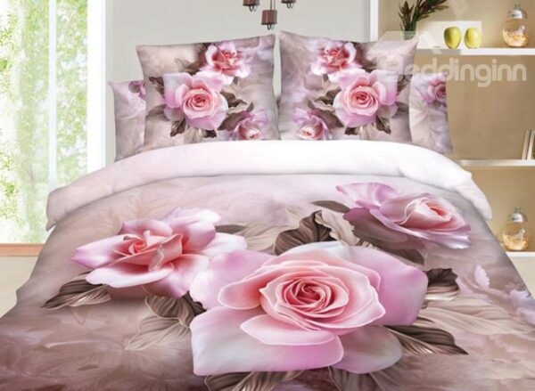 Very Beautiful Pink Flowers Print 3D Duvet Cover Sets