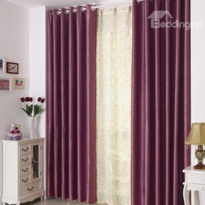 High Quality Elegant Burgundy Grommet Top Custom Curtain