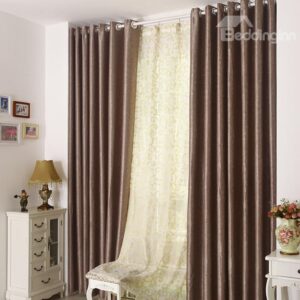 High Quality Elegant Coffee Grommet Top Custom Curtain
