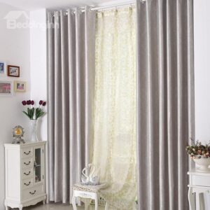 High Quality Elegant Silver Gray Grommet Top Custom Curtain