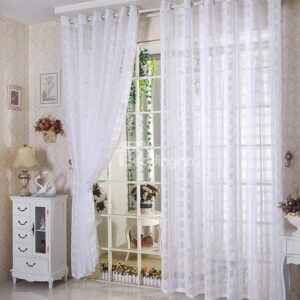 High Quality Elegant Solid Comtemporary White Custom Sheer Curtain