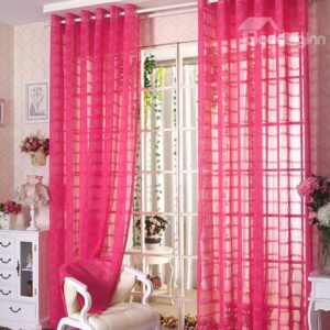 High Quality Elegant Solid Comtemporary Burgundy Custom Sheer Curtain