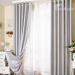 High Quality Elegant Comtemporary Silver Strip Custom Curtain