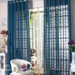 New Arrival Elegant Comtemporary Indigo-blue Custom Sheer Curtain