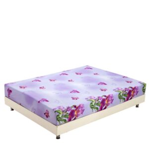 New Arrival Fancy Purple Flowers Blossom Print 3D Fitted Sheet