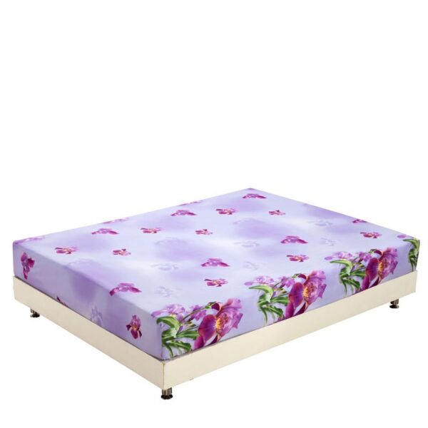 New Arrival Fancy Purple Flowers Blossom Print 3D Fitted Sheet
