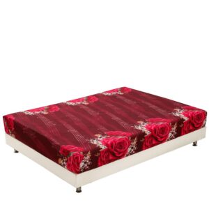 New Arrival Fancy Bright Red Roses Print 3D Fitted Sheet