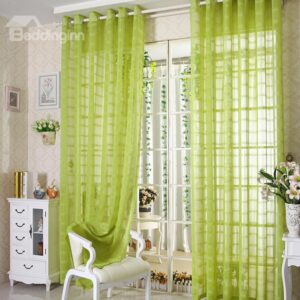 New Arrival Elegant Comtemporary Light Green Custom Sheer Curtain