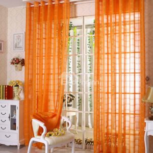 New Arrival Elegant Comtemporary Orange Custom Sheer Curtain