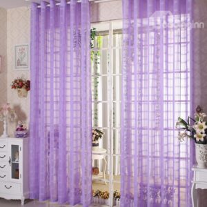 New Arrival Elegant Comtemporary Light Purple Custom Sheer Curtain