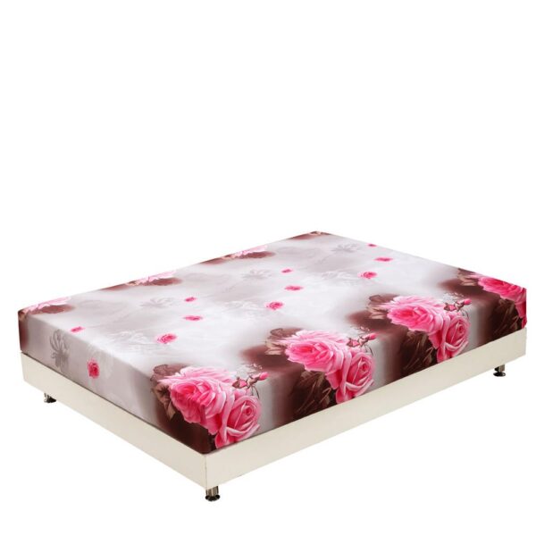 New Arrival Delicate Shiny Pink Roses Print 3D Fitted Sheet