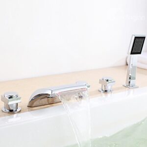 Color Changing LED Hydropower Waterfall Bathtub Faucet