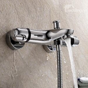 Thermostatic Chrome Finish Wall Mounted Bathtub Faucet