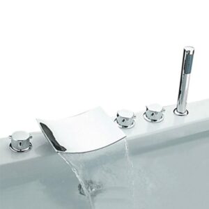 Chrome Widespread Waterfall Three Handles Bathtub Faucet