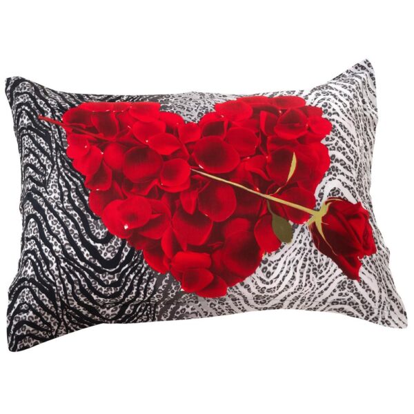 New Arrival Romantic Heart Shape Made By Rose Petals Two Pieces Pillow Case