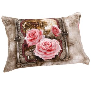 New Arrival Delicate Blooming Pink Flowers Two Pieces Pillow Case