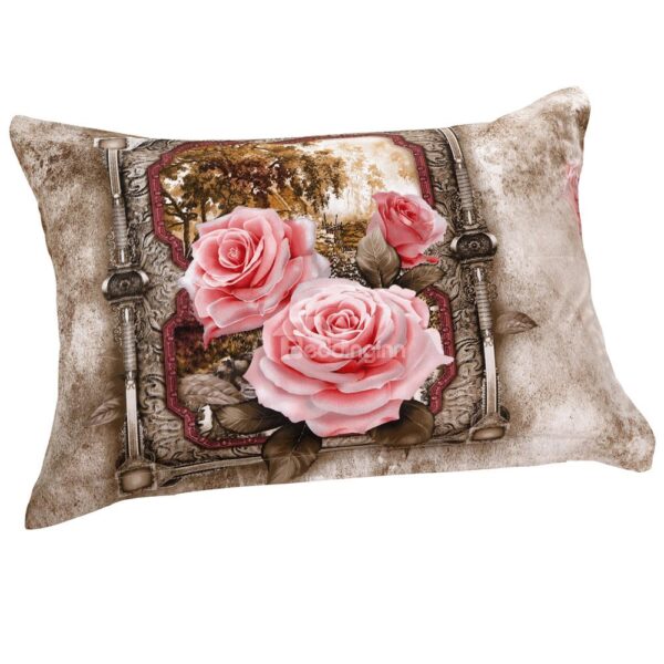 New Arrival Delicate Blooming Pink Flowers Two Pieces Pillow Case