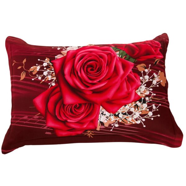 New Arrival Delicate Bright Red Roses Two Pieces Pillow Case
