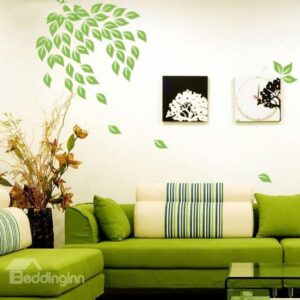 Elegant Shining Powder Leave 6-pieces Wall Stickers