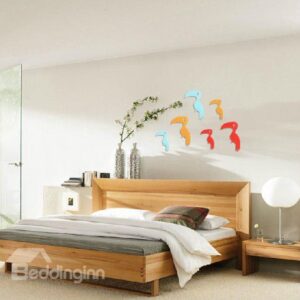 Hot Selling Cute Shining Powder Woodpecker 2-Pieces Wall Stickers