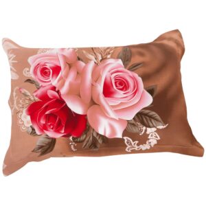 Fancy Blooming Red and Pink Roses Print Pillow Case