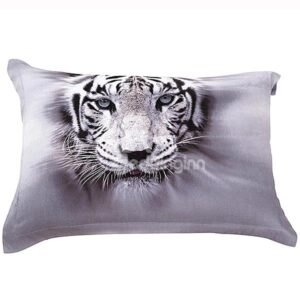 Head of Tiger Print Two Pieces Pillow Cases