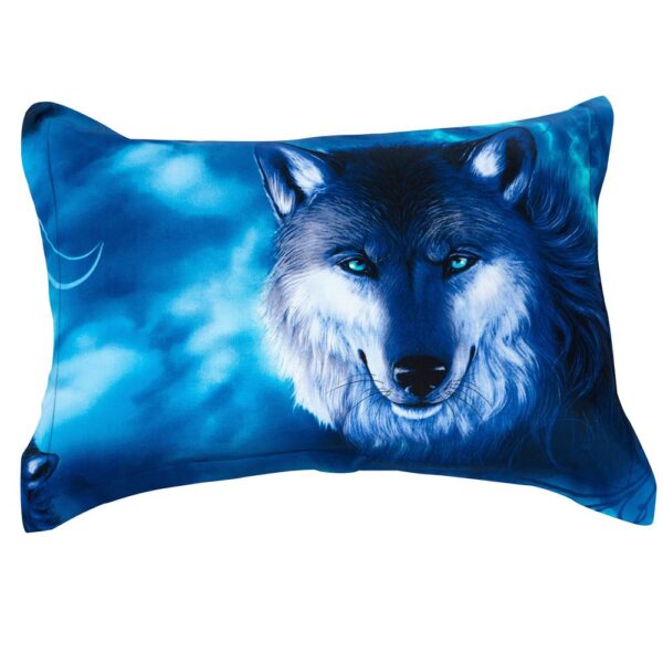 Mysterious Wolf with Shiny Eyes Print Pillow Case