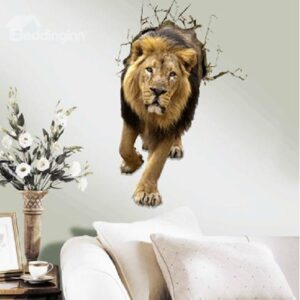 New Arrival Amazing 3D Lion Pattern Wall Sticker
