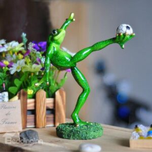Cute Creative Frog Kicking the Football Design Ornament