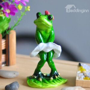 Eye-catching Funny Creative Cartoon Frog in a White Dress Ornament