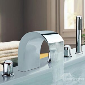 Amazing Chrome Finish Stainless Steel Widespread Bathtub Faucets