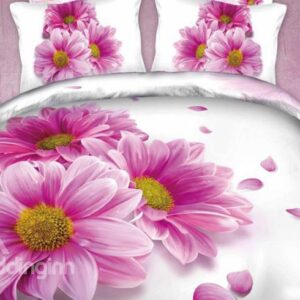 Grace Sunflower with White Background Print 4-Piece Duvet Cover Sets
