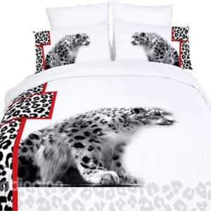 Modern Vivid Leopard Print 4-Piece Duvet Cover Sets