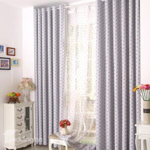 Comtemporary Elegant Beautiful Red Stars Gromment Top Custom Curtain